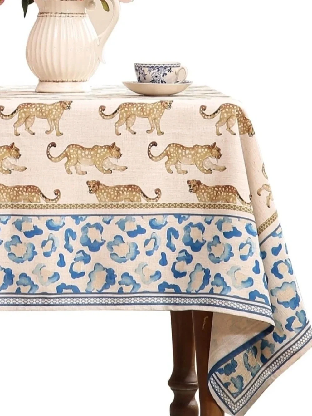 Leopard Animal Linen Table Cloth